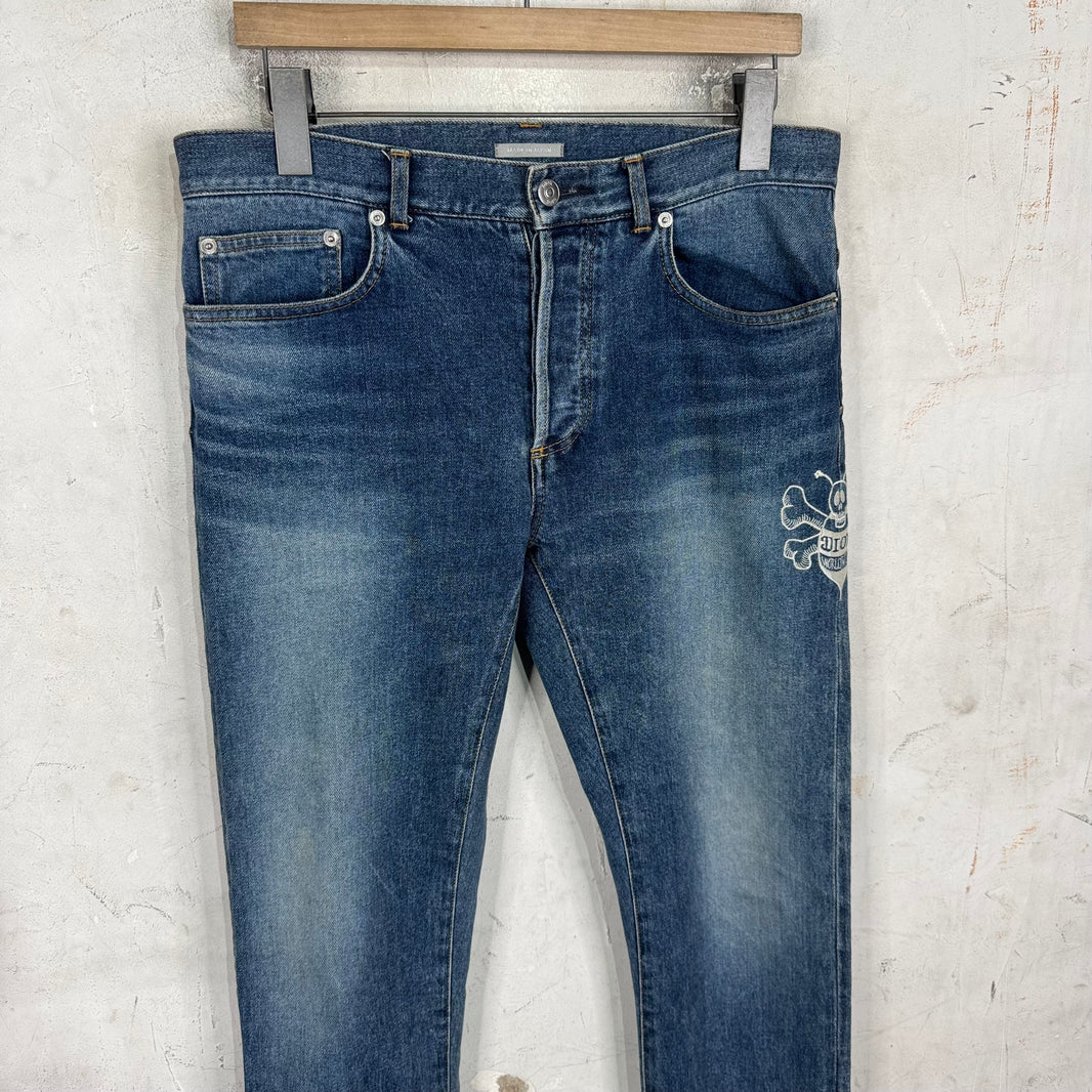 Dior Shawn Stussy Bee Embroidered Jeans