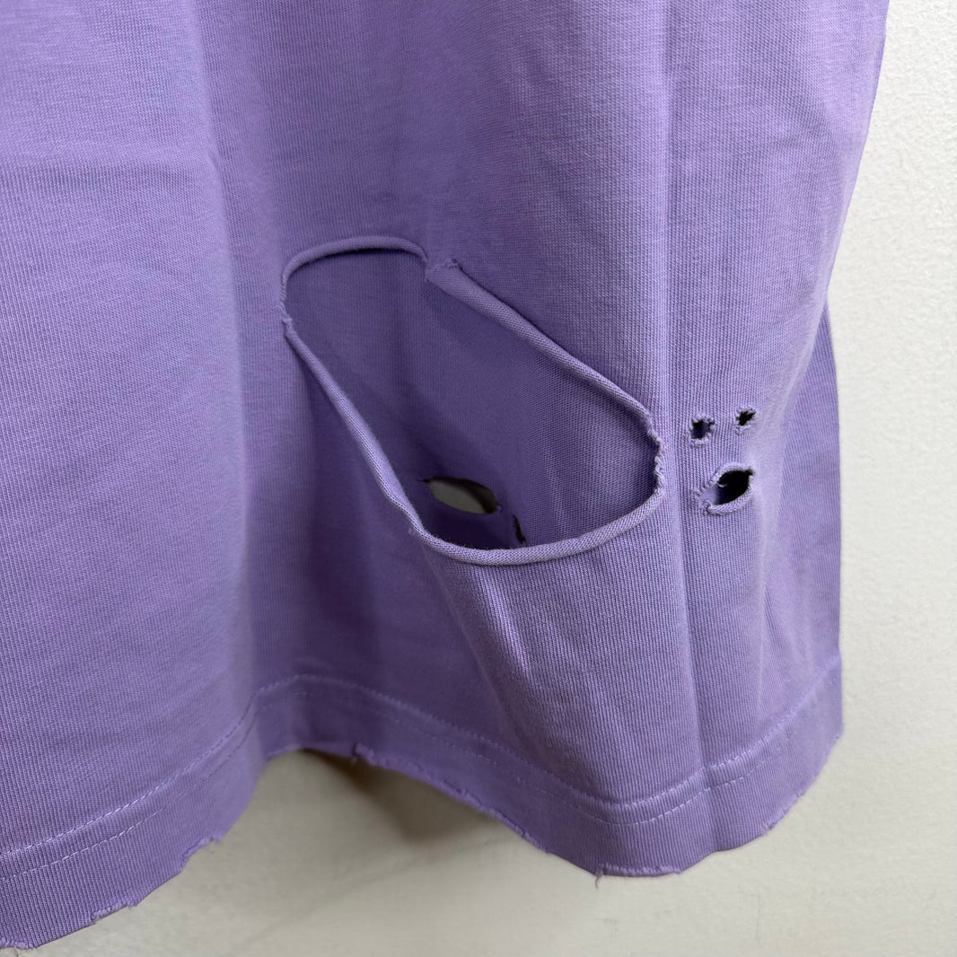 Balenciaga Purple Distressed T-Shirt