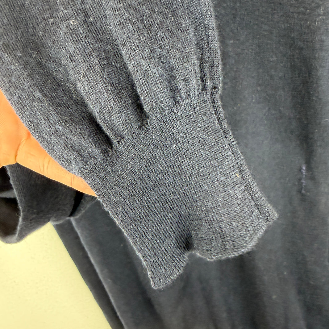 Prada Navy Knit LS Polo T-Shirt