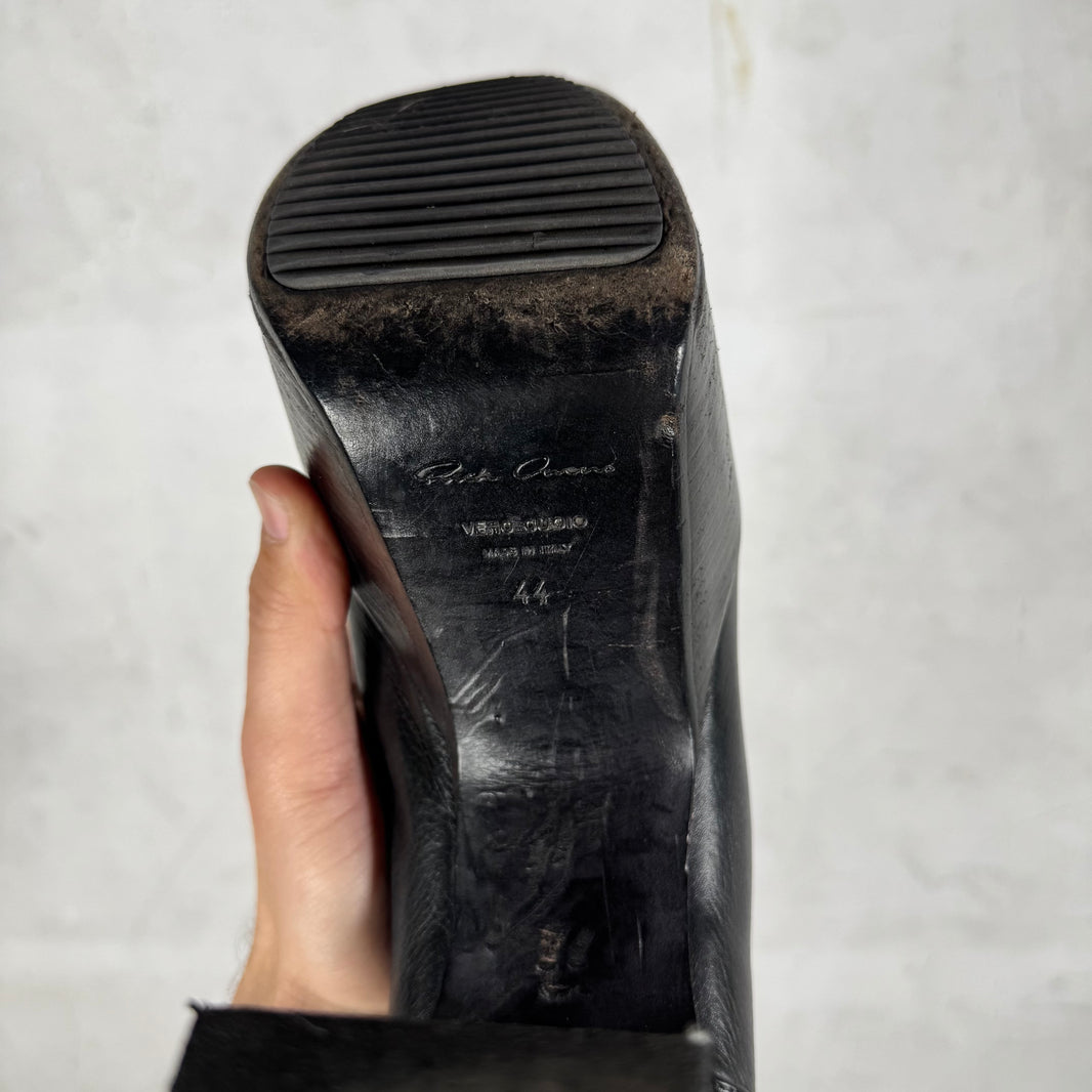 Rick Owens Leather Black Kiss Heels