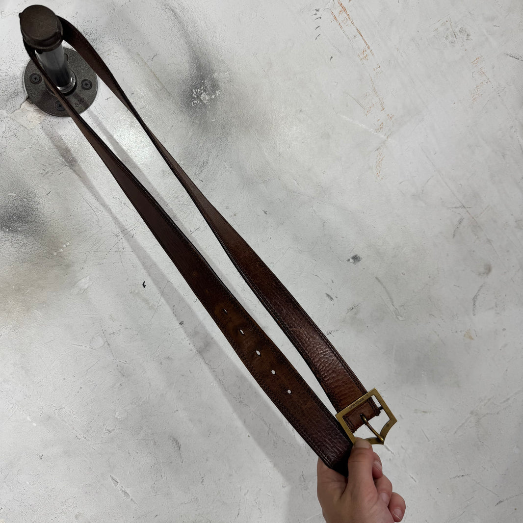 Dior Brown Leather D Point Belt