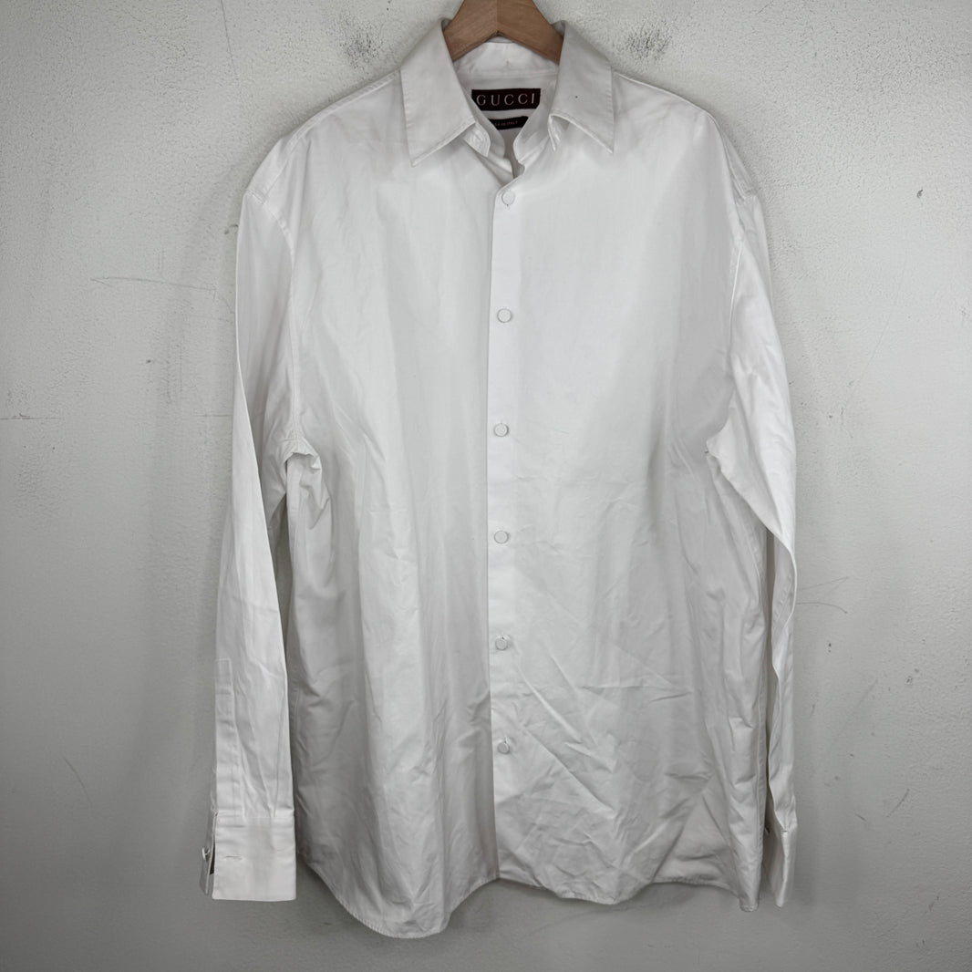 Gucci Sample White Button Up LS Dress Shirt