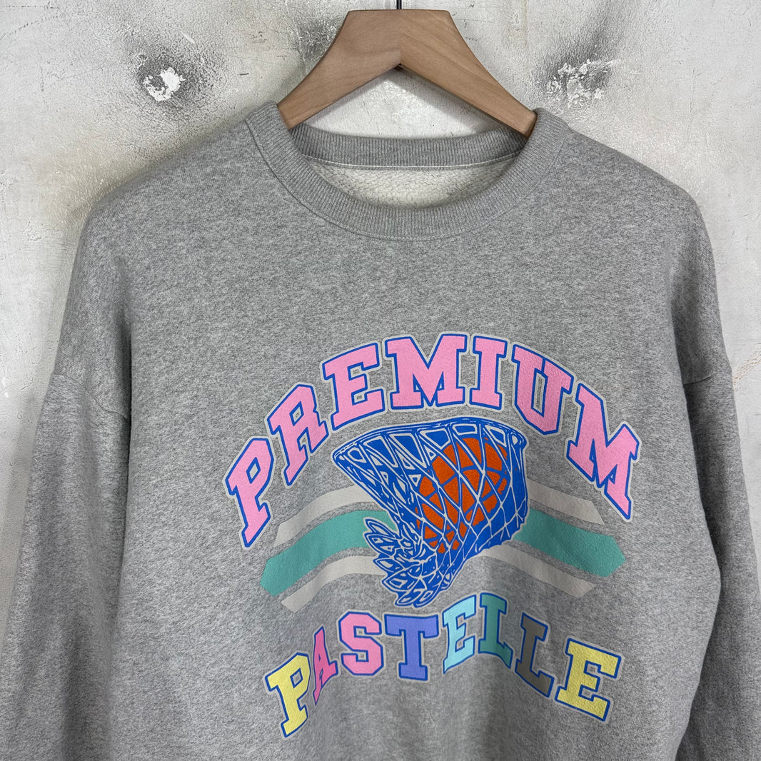 Pastelle Cropped Basketball Crewneck