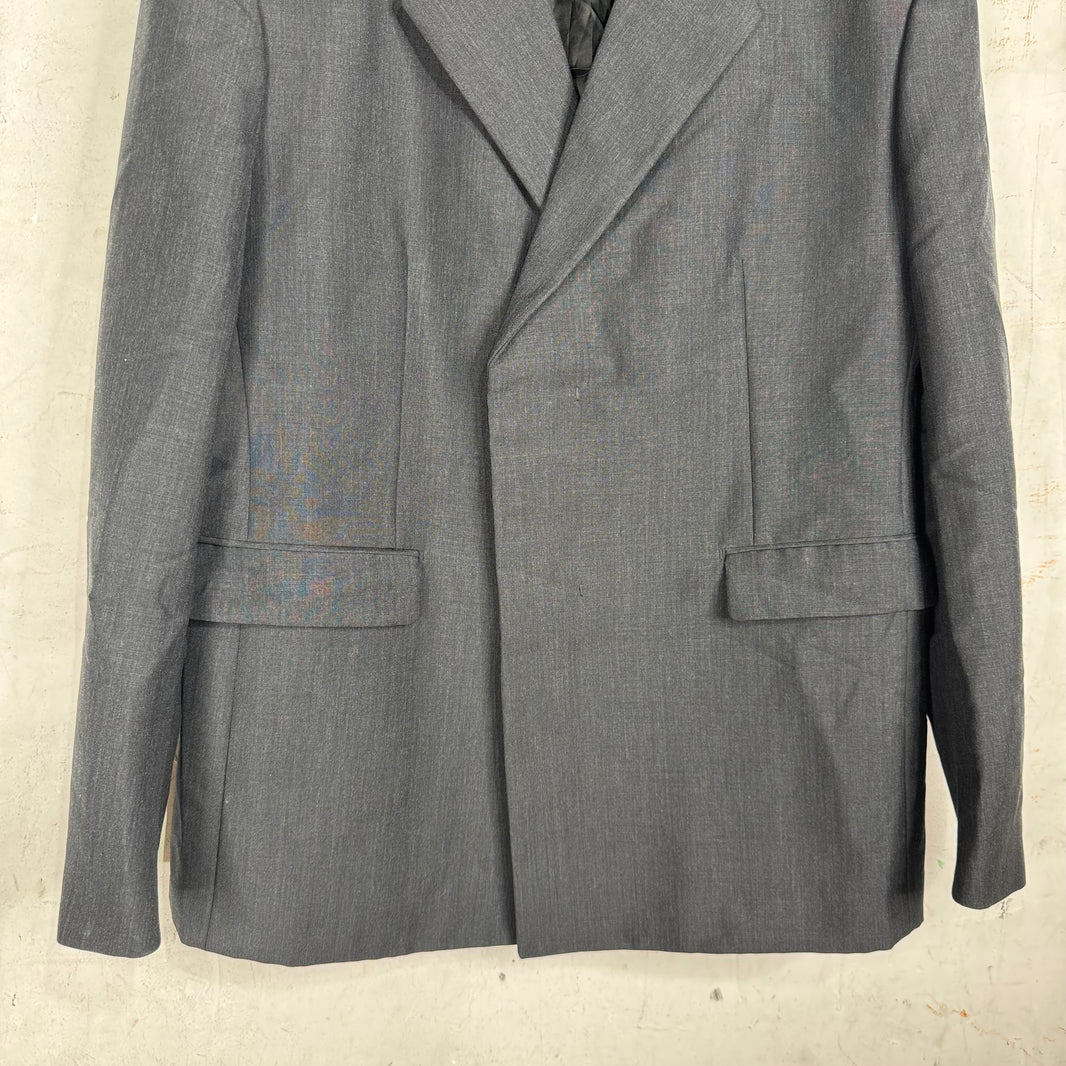 Prada Knitted Badge Double Breasted Blazer