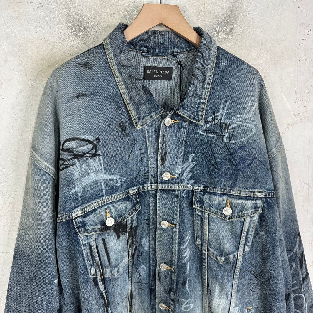Balenciaga Grafitti Denim Jacket
