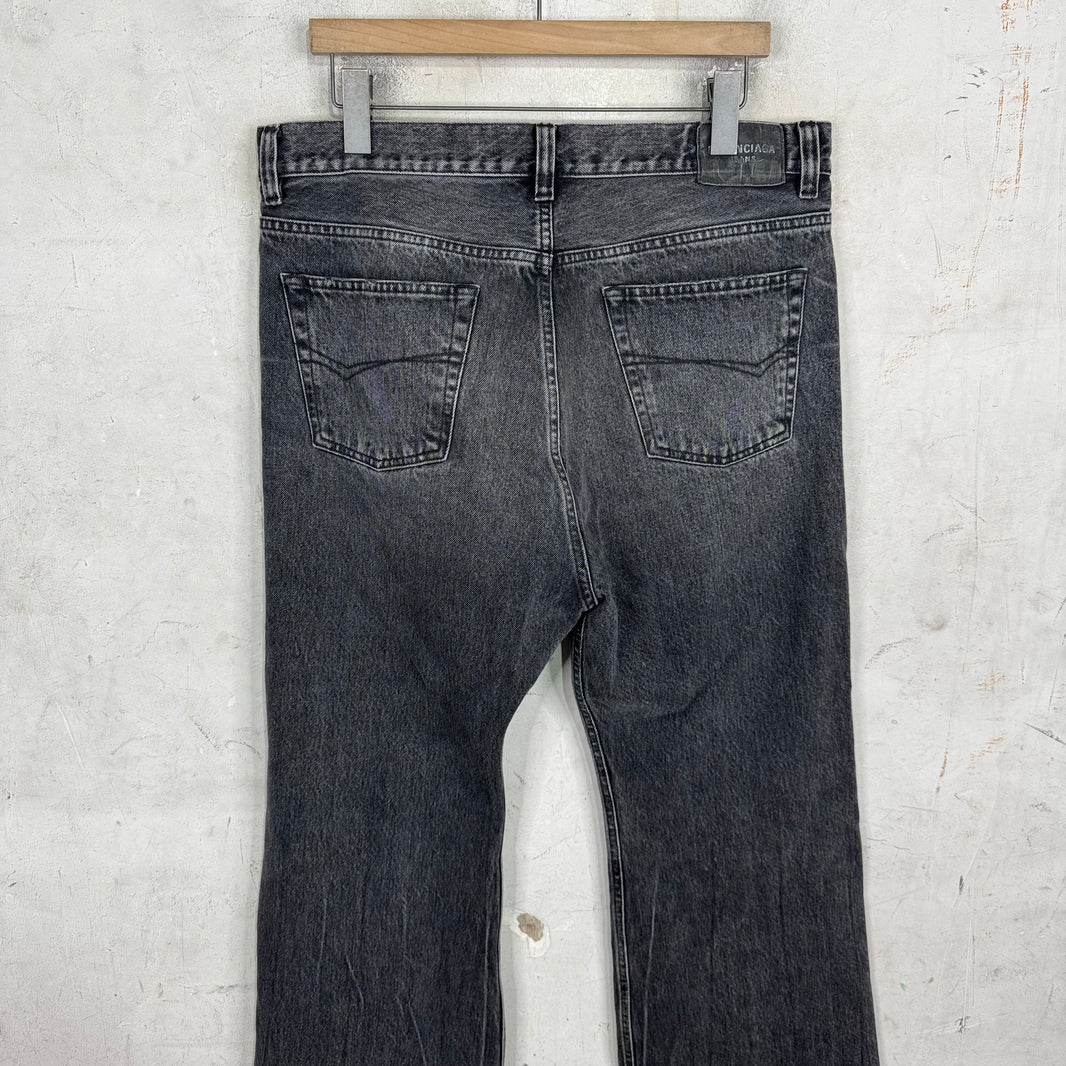 Balenciaga Grey Lost Tape Flare Jeans