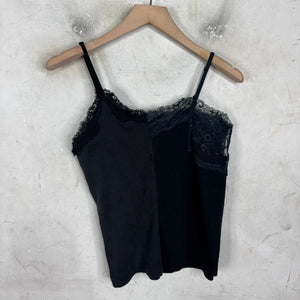 Balenciaga Split Reconstructed Lace Trim Top