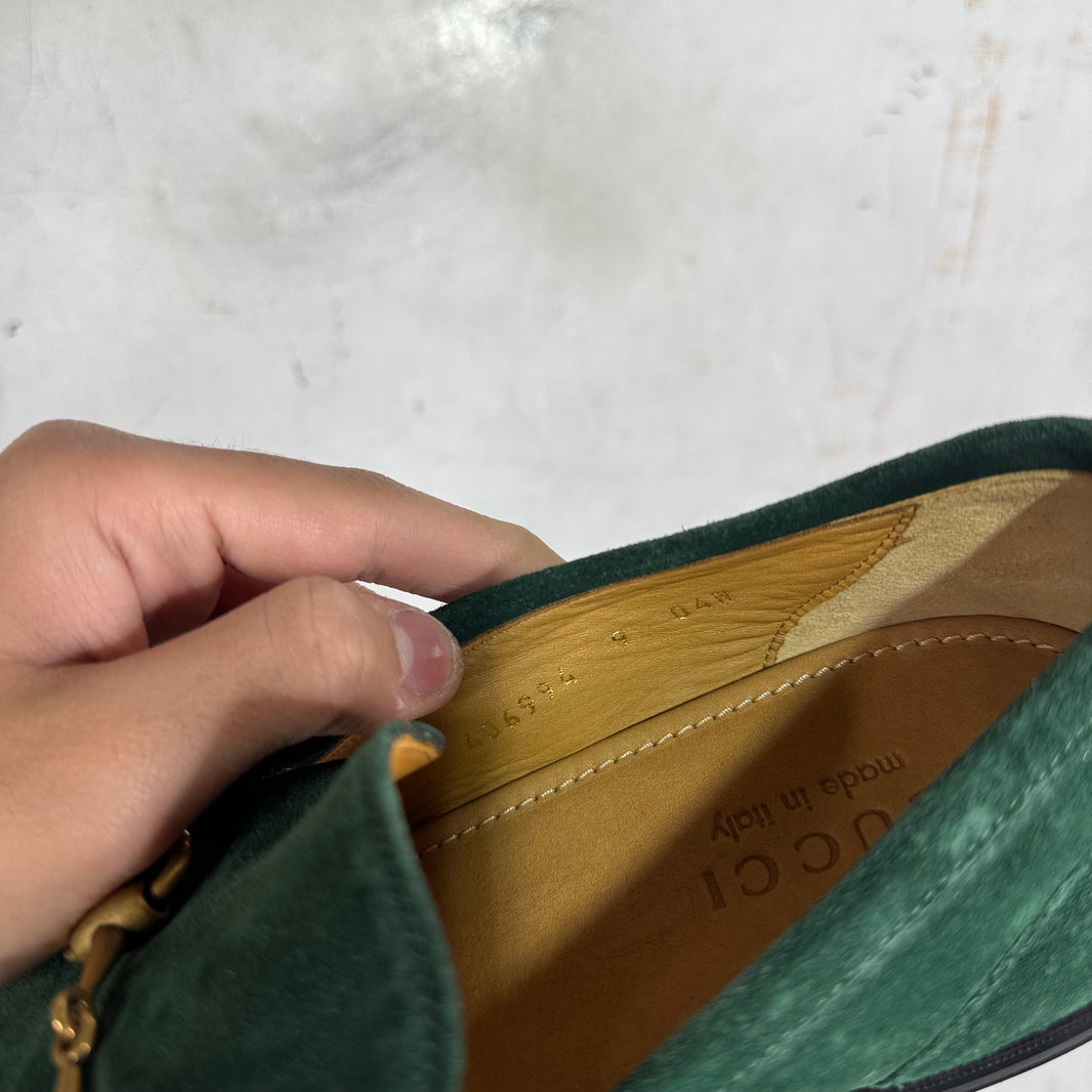 Gucci Green Horsebit Loafers