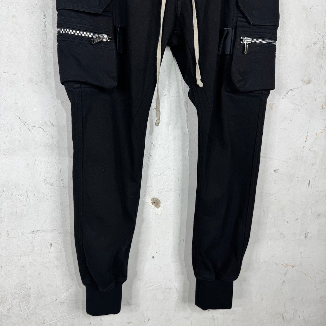 Rick Owens Luxor Black Zippered Cuffed Sweatpants