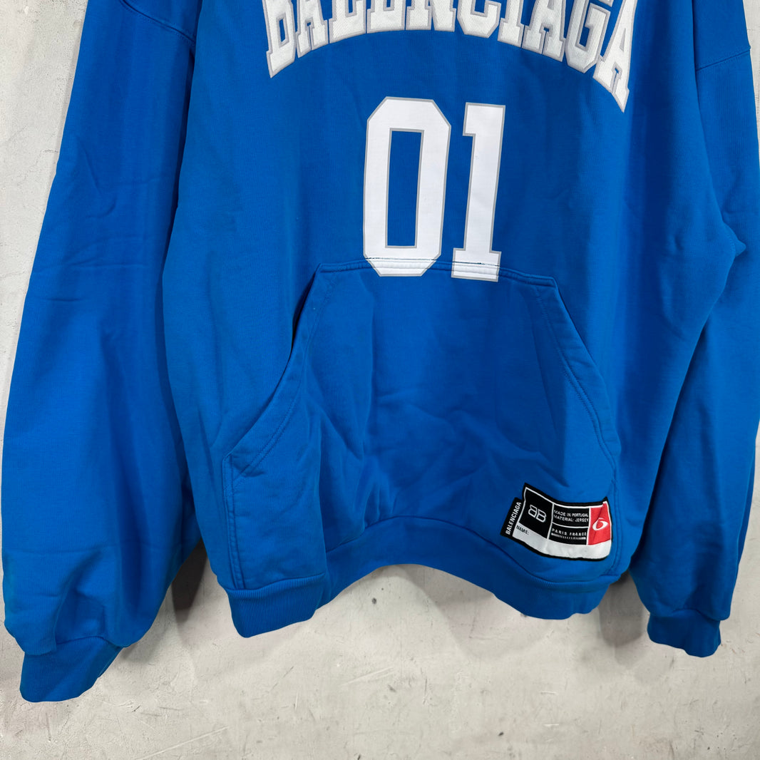 Balenciaga Basketball Arc Logo Blue Hoodie