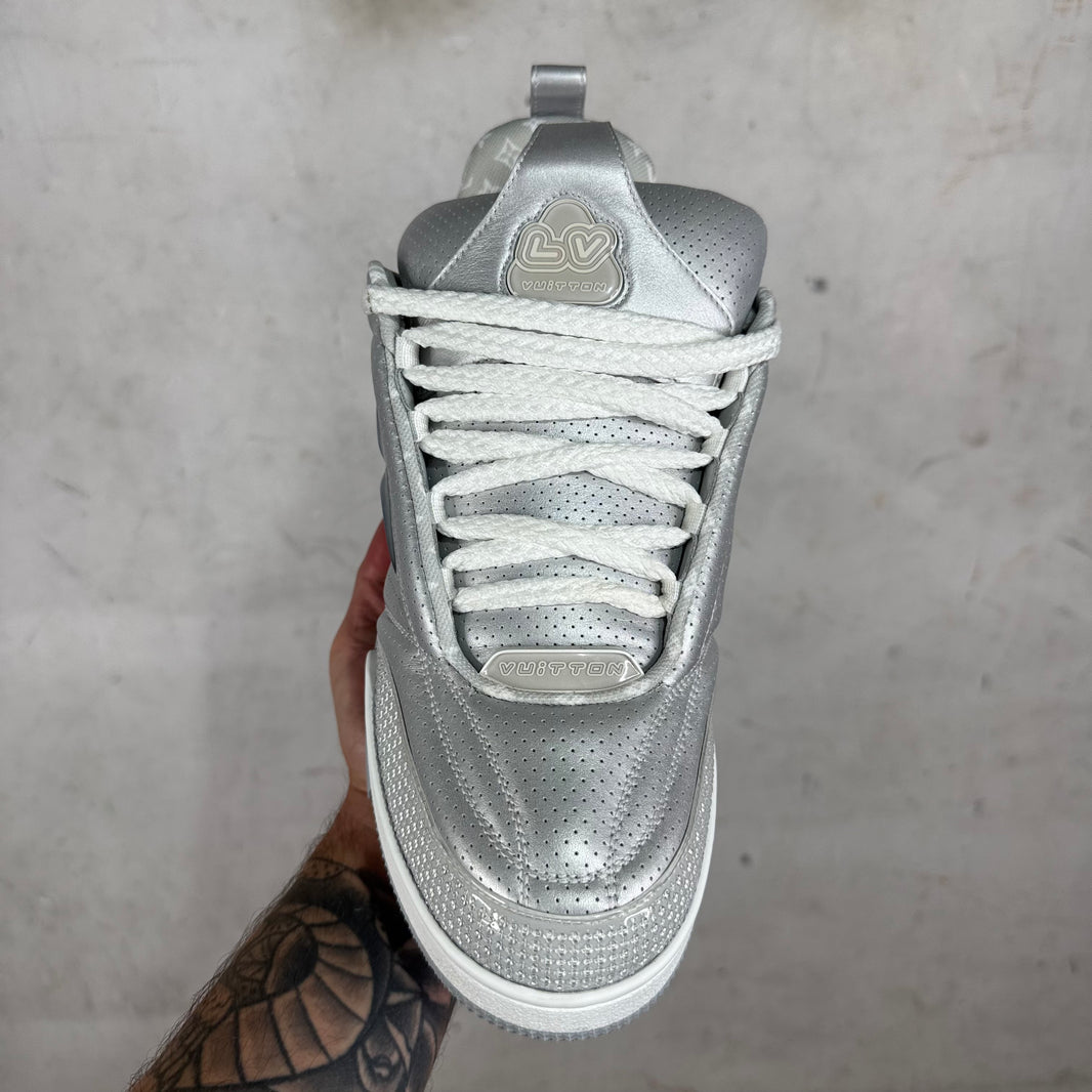 Louis Vuitton Silver Metallic Skate Shoes