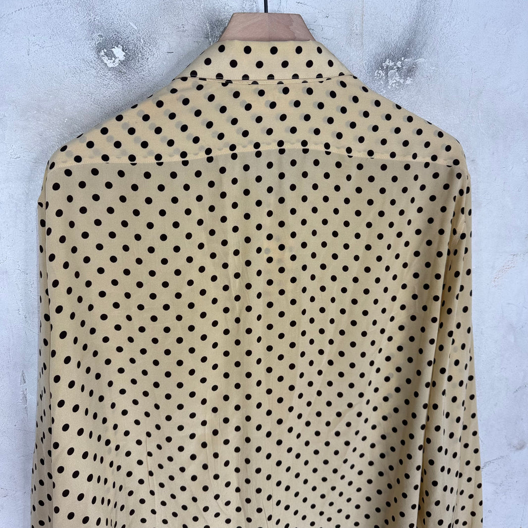 Celine Tan Silk Polka Dotted Shirt