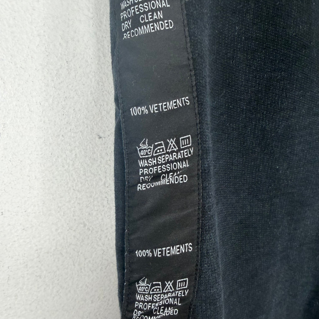 Vetements Wash Instruction Seam Sweatpants