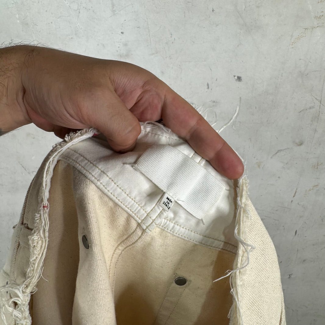 Margiela Frayed Waistband Ecru Jeans
