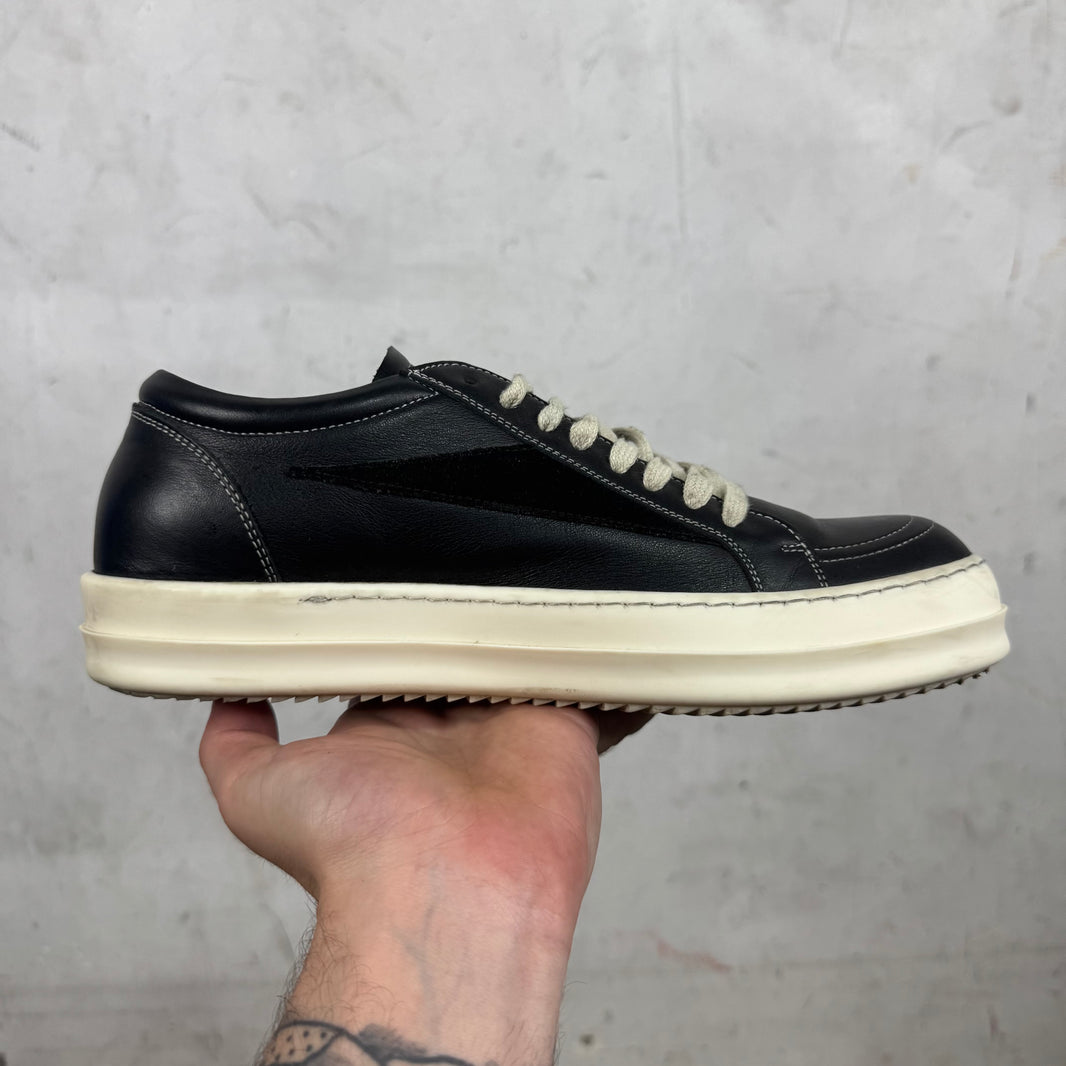 Rick Owens Tonal Black Leather Vans