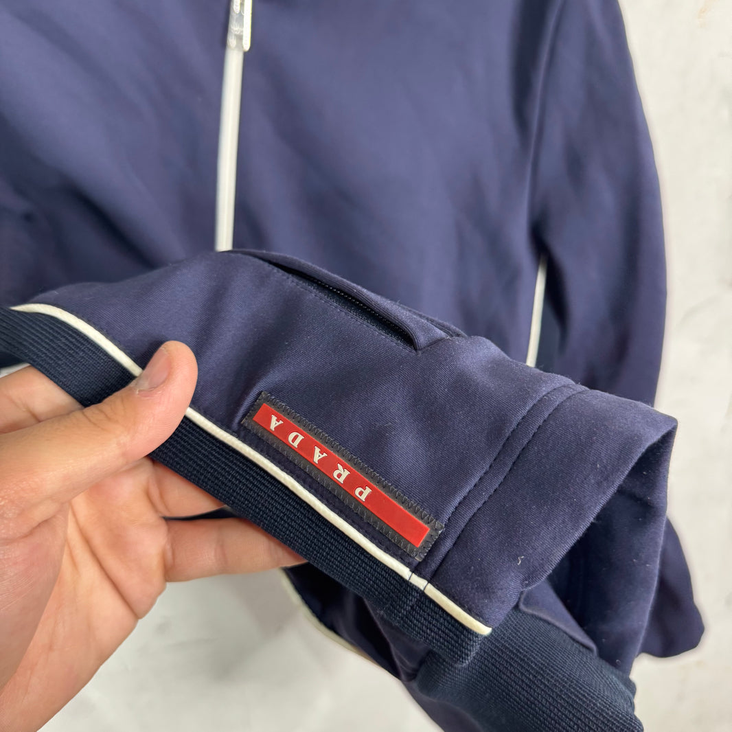 Prada Navy Red Bar Track Jacket