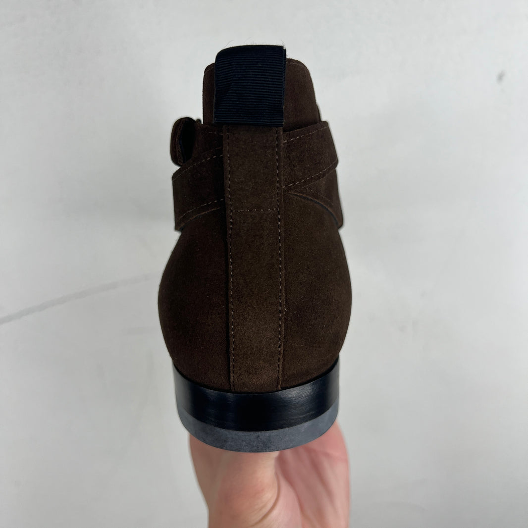 Saint Laurent Brown Jodphur Suede Boots