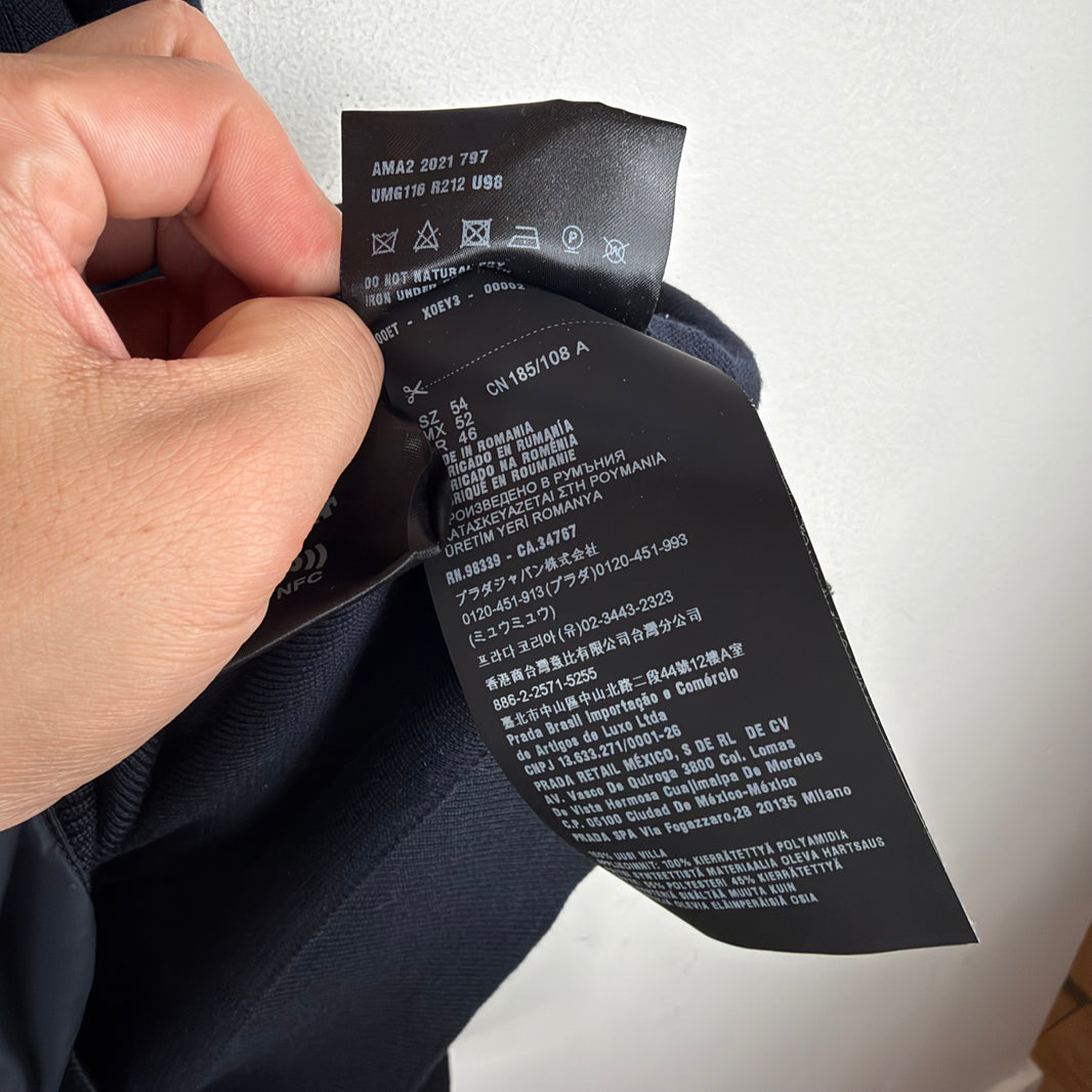 Prada Split Nylon/Wool Light Bomber Jacket