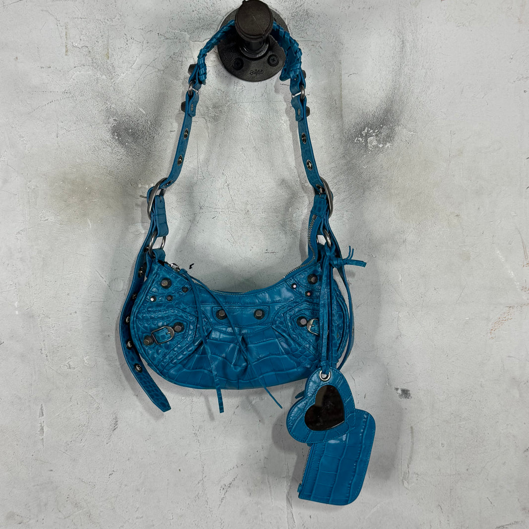 Balenciaga Embossed Croc Cagole Bag
