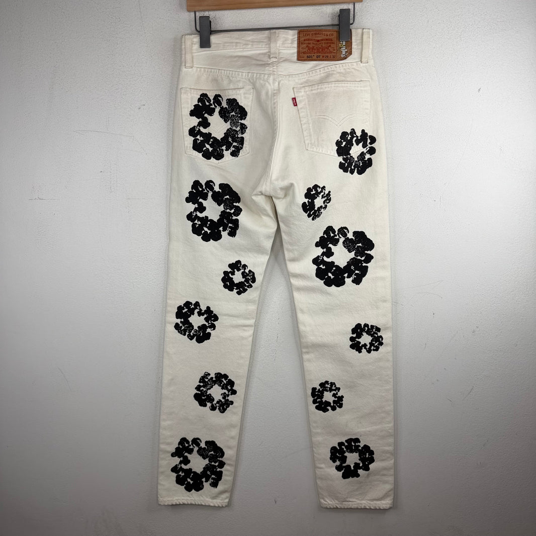 Denim Tears Levi's 501 White Wreath Jeans