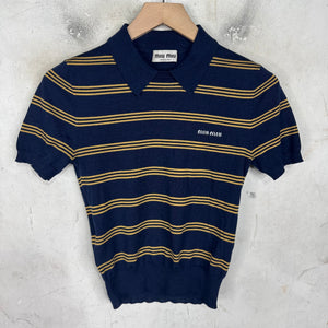 Miu Miu Striped Knitted Polo