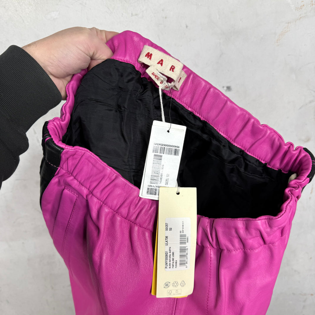 Marni Pink Leather Track Pant