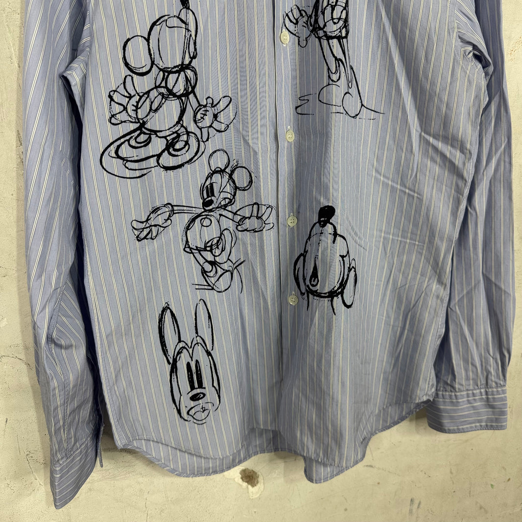 CDG Homme Deux Disney Sketch Striped Shirt