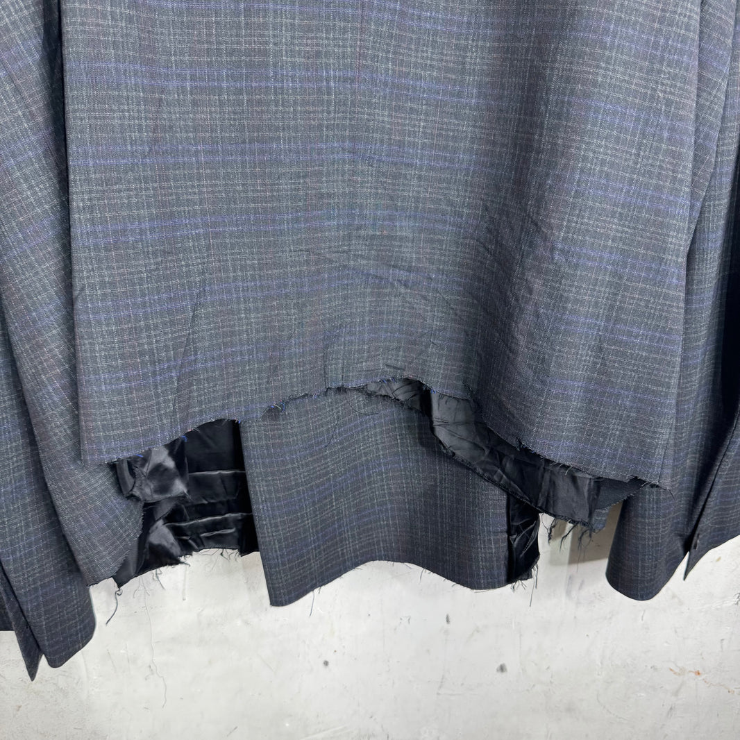 Balenciaga Wide Shoulder Plaid Double Breasted Blazer