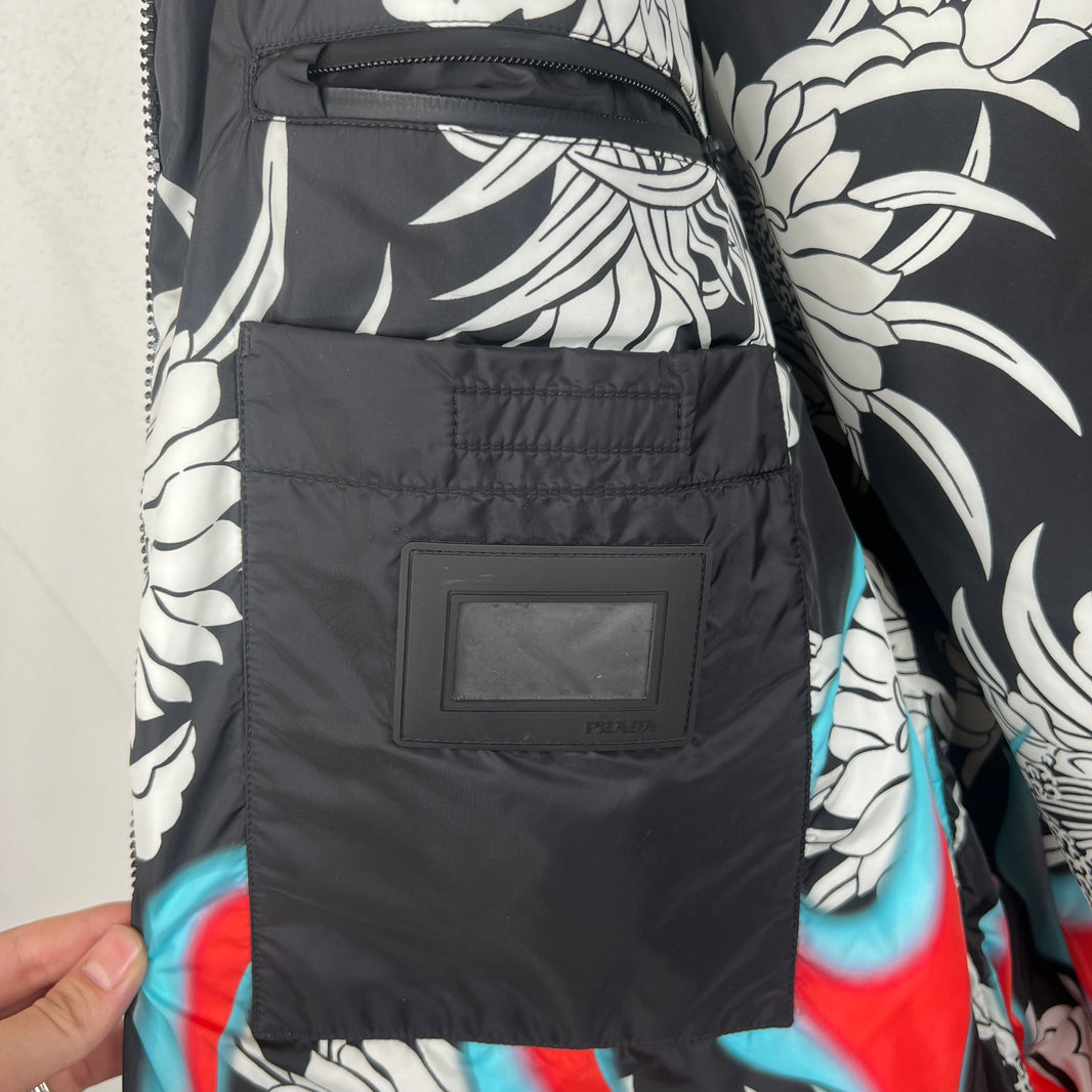 Prada Floral Flame Puffer Jacket