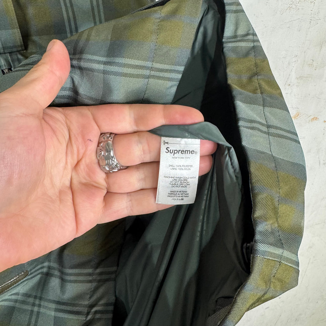 Supreme Green Plaid Gore-tex Cargo Jacket