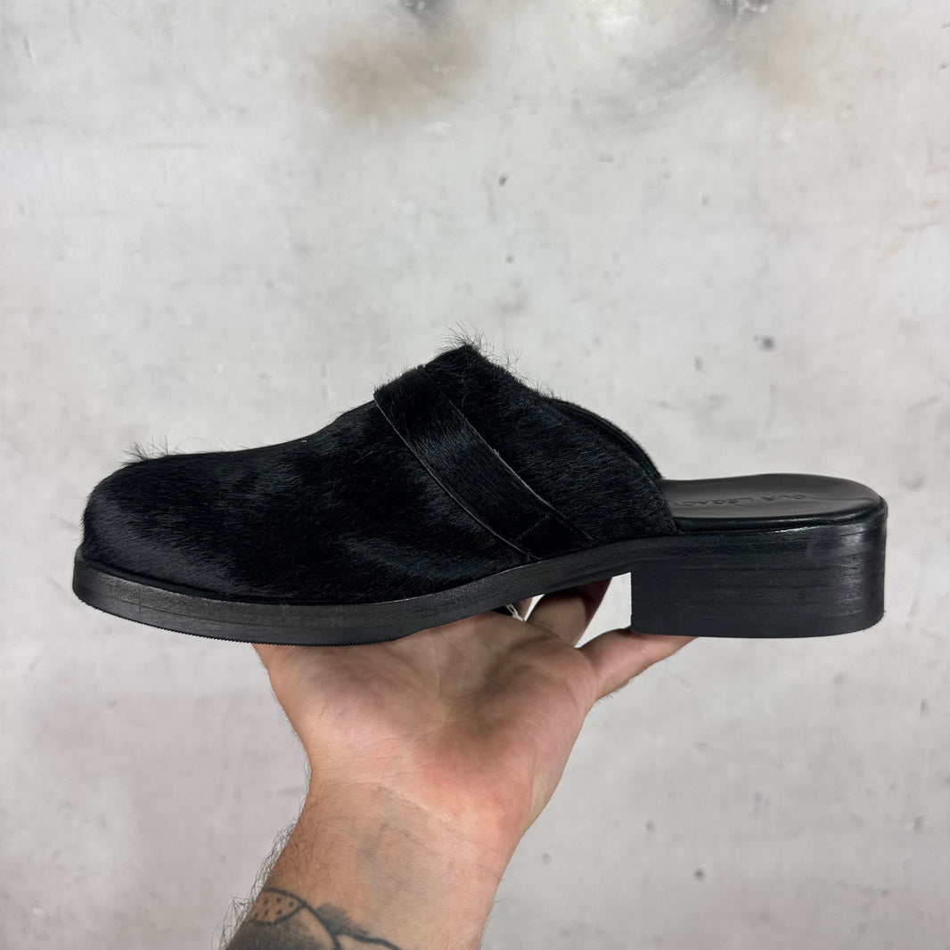 Our Legacy Black Ponyhair Camion Mules