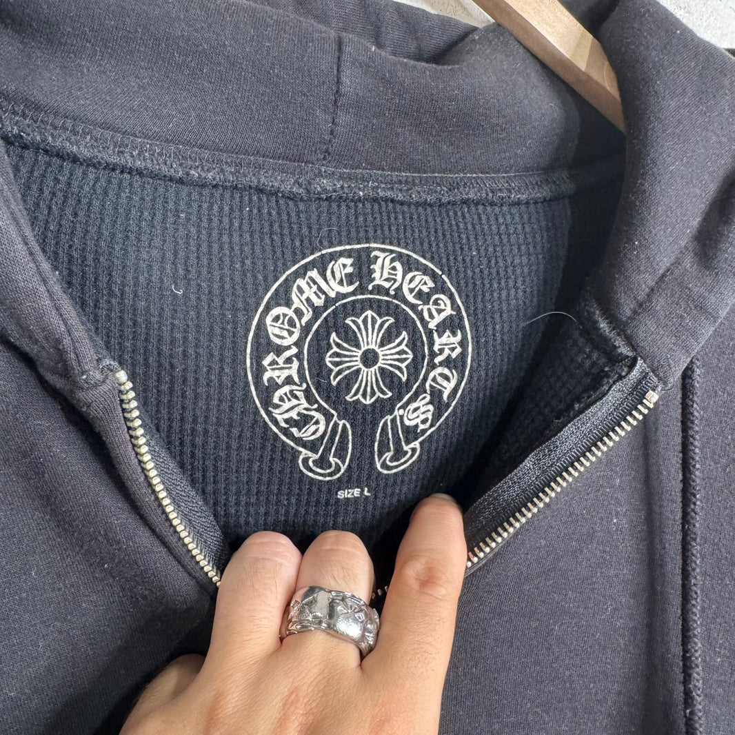 Chrome Hearts Floral Red Scroll Thermal Zip Hoodie