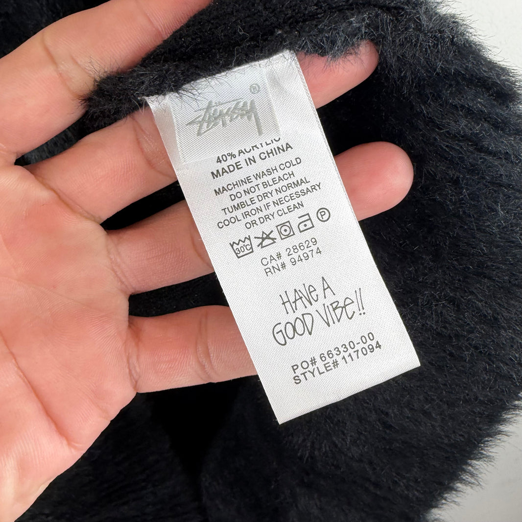 Stussy Black Acrylic Cardigan