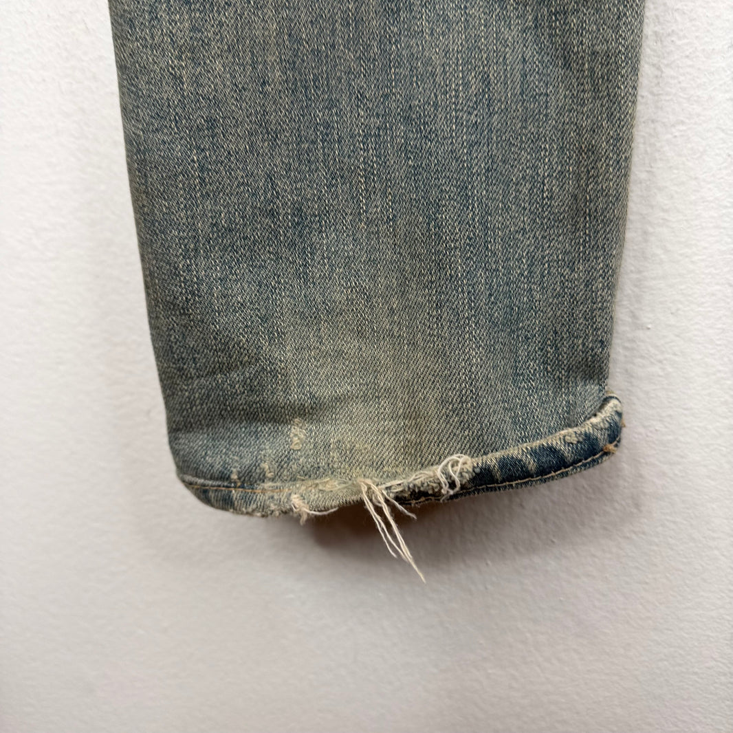 Saint Laurent D02 Washed Light Blue Distressed Jeans