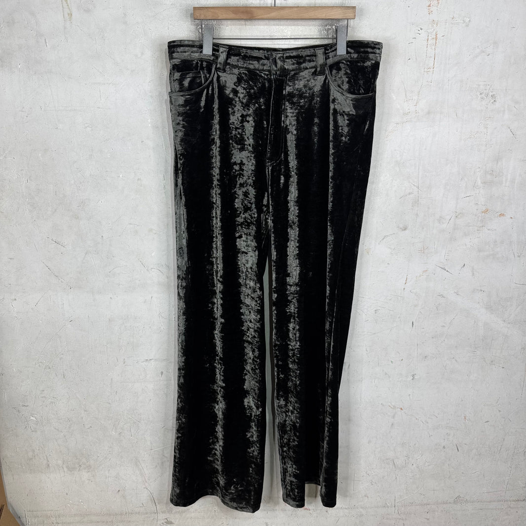 Balenciaga Olive Velvet Loose Pants