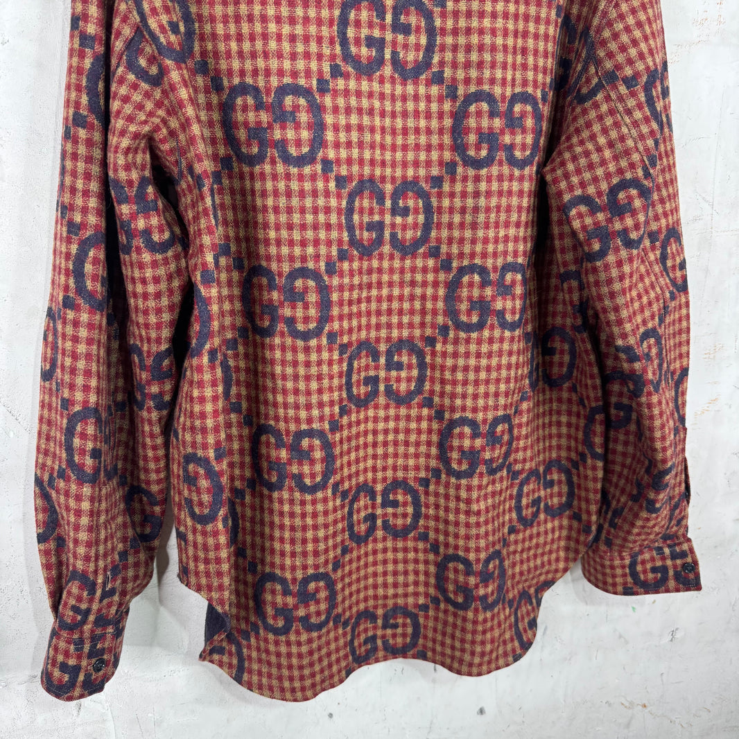 Gucci Monogram Plaid Wool Flannel