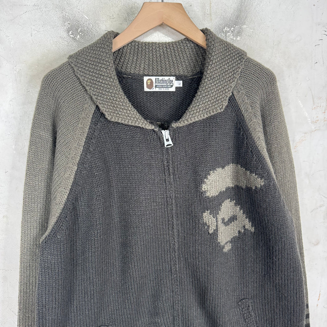 Bape Logo Zip Cowichan Sweater
