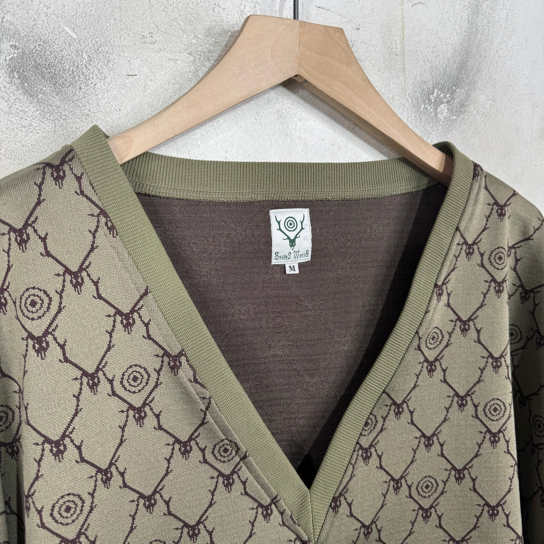South2West8 V-Neck Logo LS Shirt