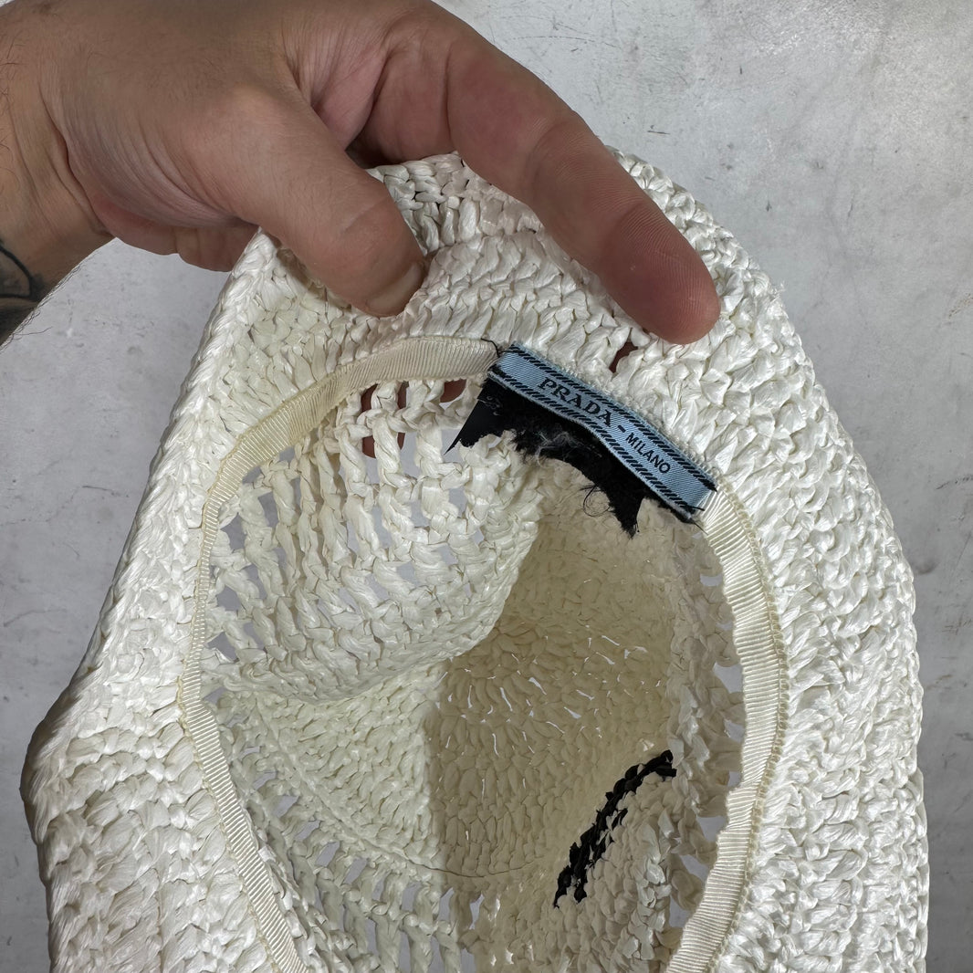 Prada Woven Logo Bucket Hat