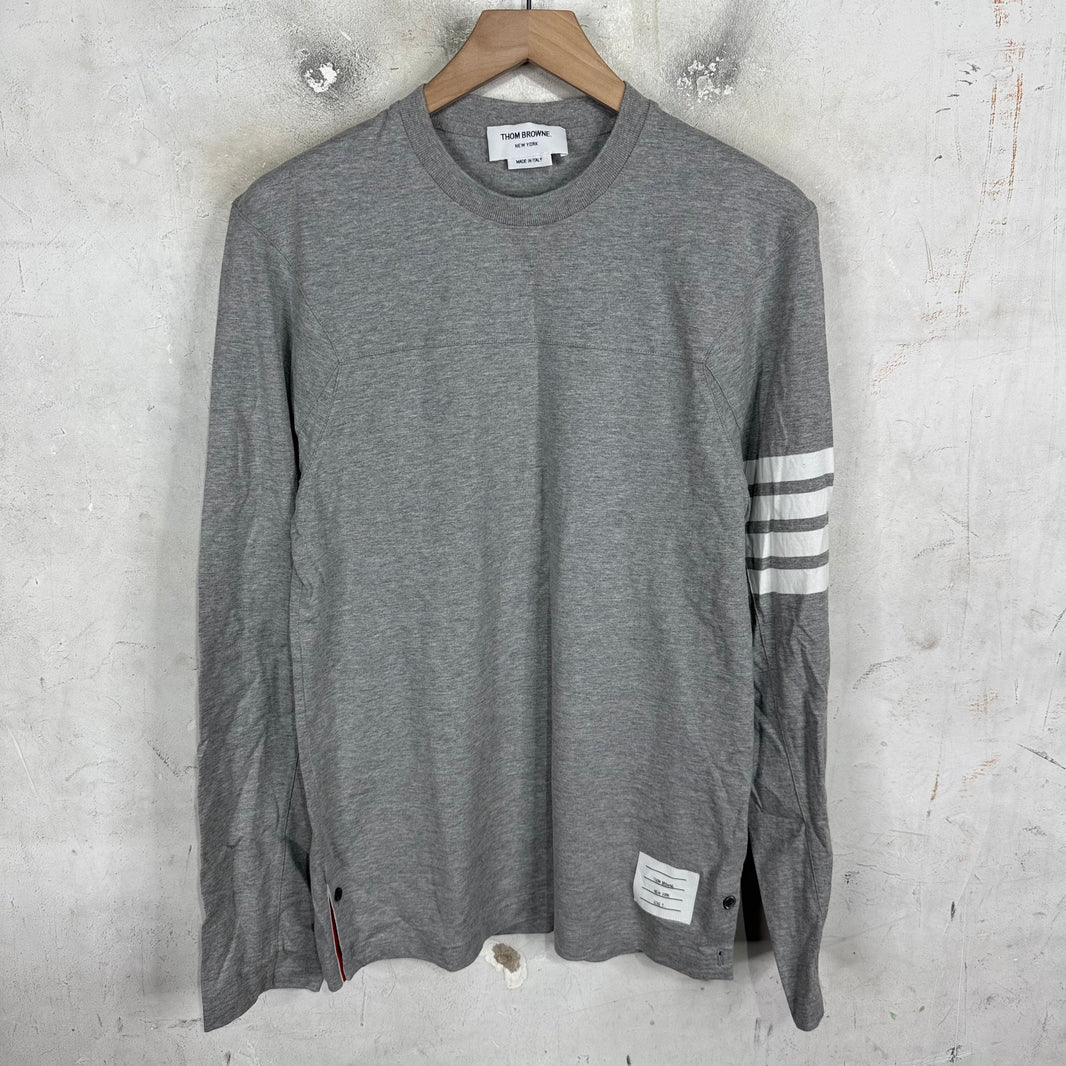 Thom Browne Striped Sleeve Paneled LS T-Shirt