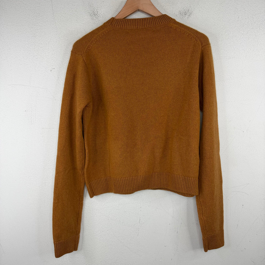 Elder Statesman Cropped Mustard Cashmere Sweater