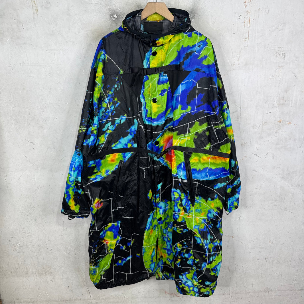 Prada Nylon Radar Long Parka Jacket