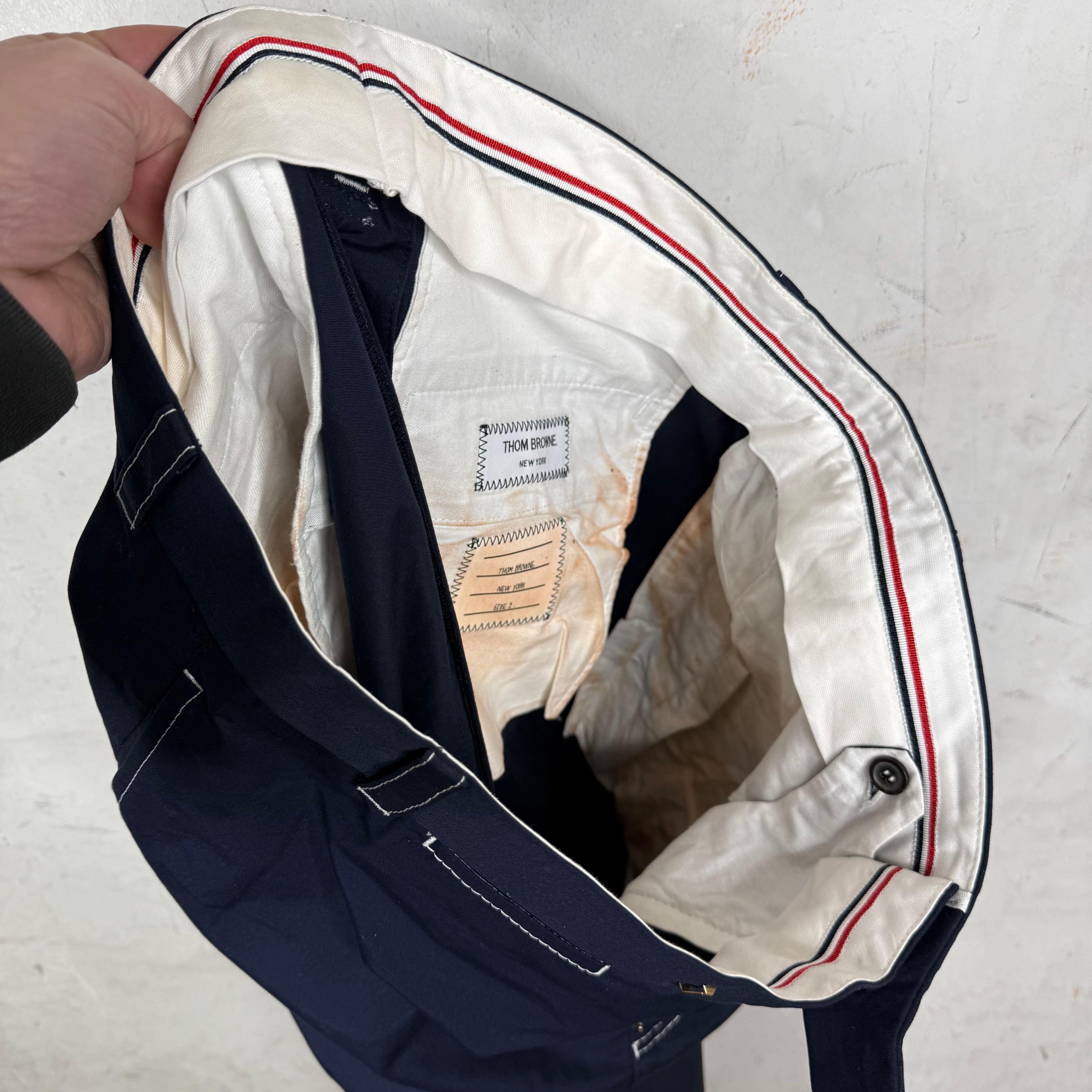 Thom Browne Navy Trousers – www.Lukes.store