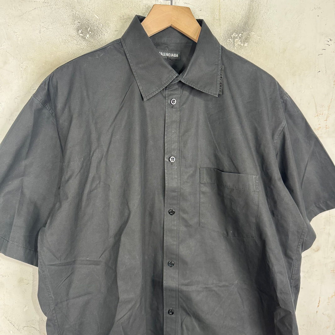 Balenciaga Rubber Collar Logo Shirt