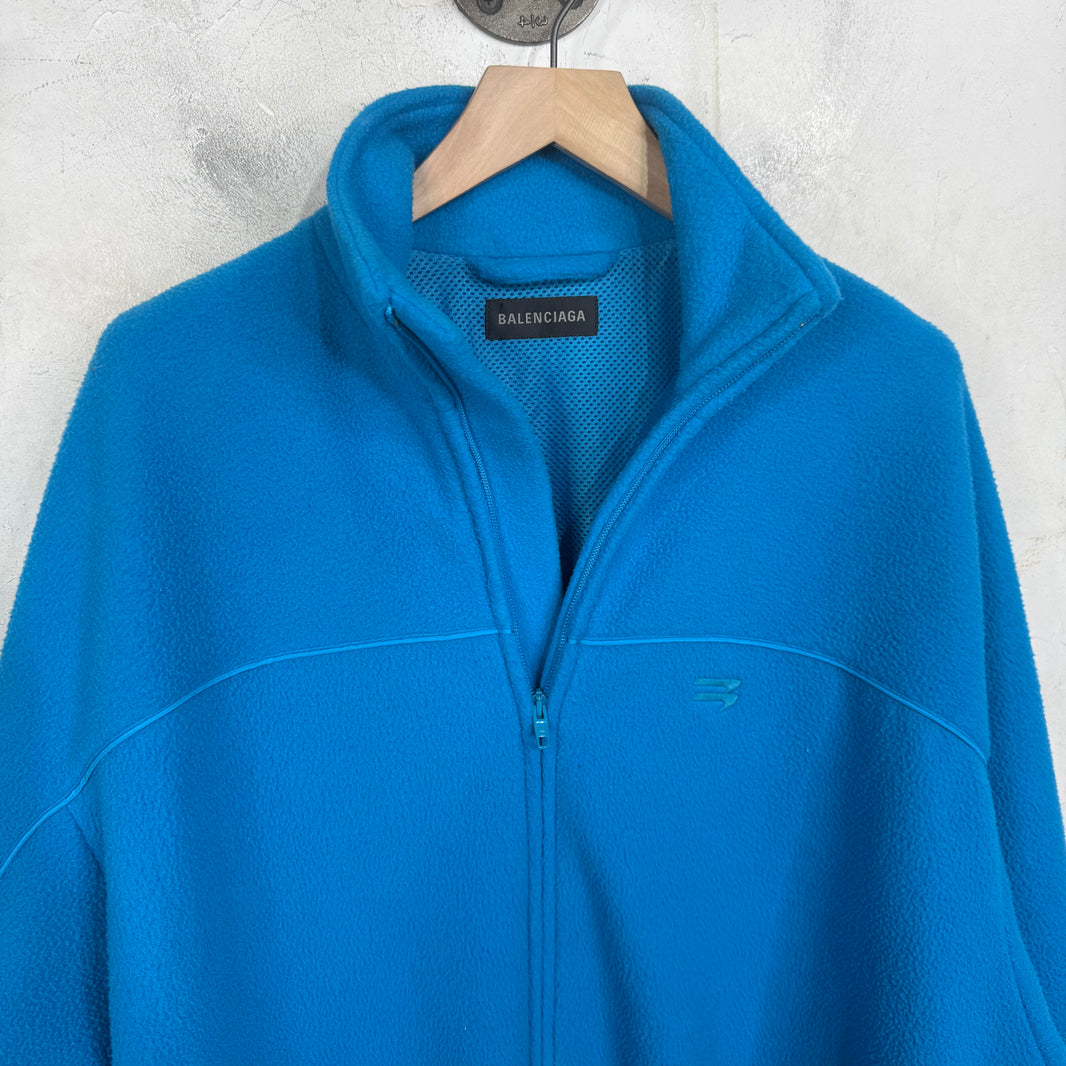 Balenciaga Blue Sporty B Fleece Jacket