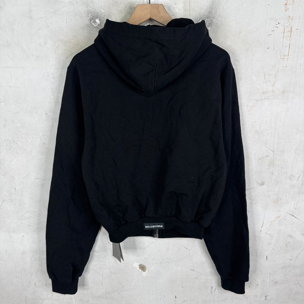 Balenciaga Tab Logo Zip Hoodie