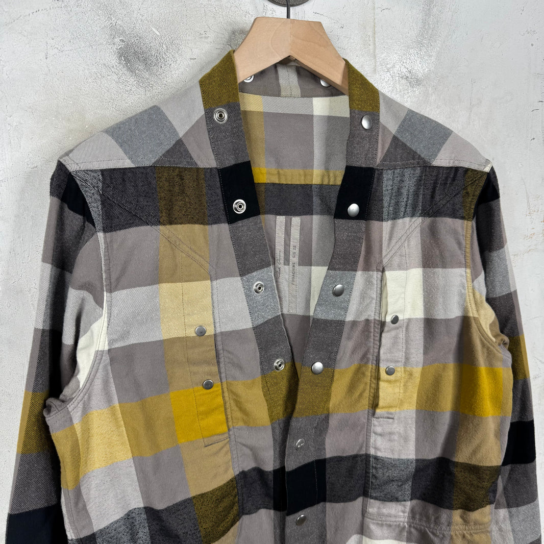 Rick Owens Fogachine Plaid Snap Flannel