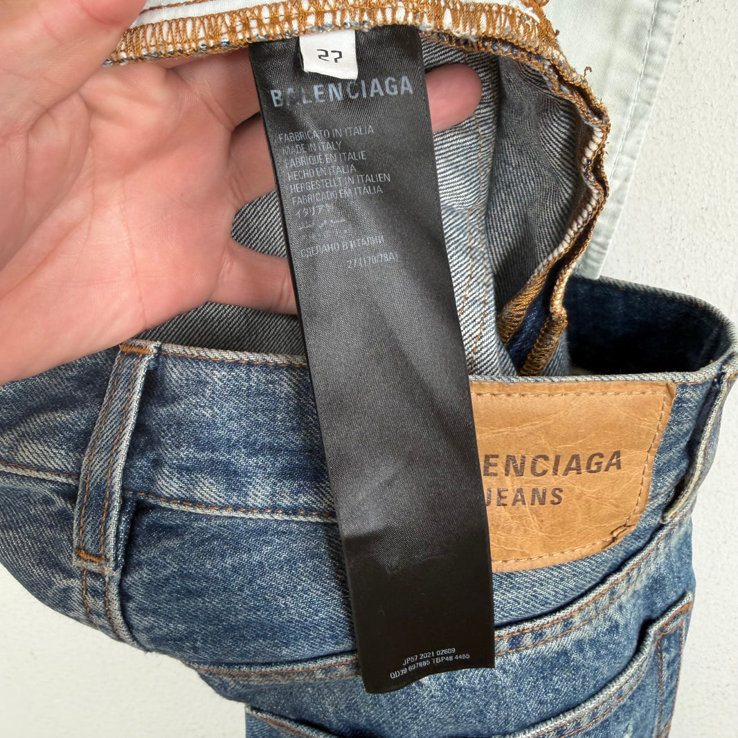 Balenciaga Straight Leg Blue Wash Jeans