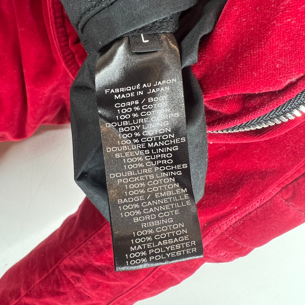 Balmain Red Velvet Crest Jacket