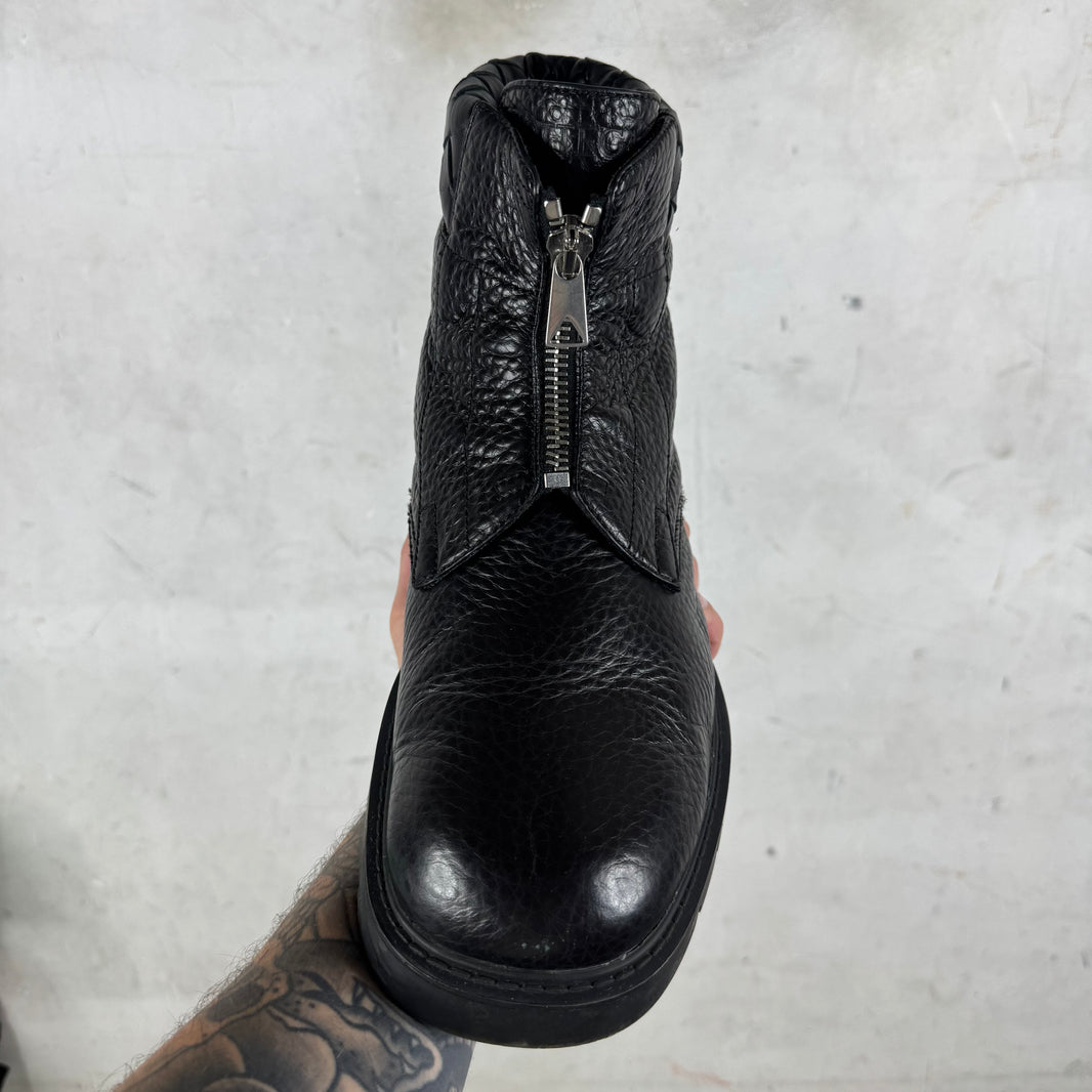 Bottega Veneta Black Leather Zip Up Haddock Boots